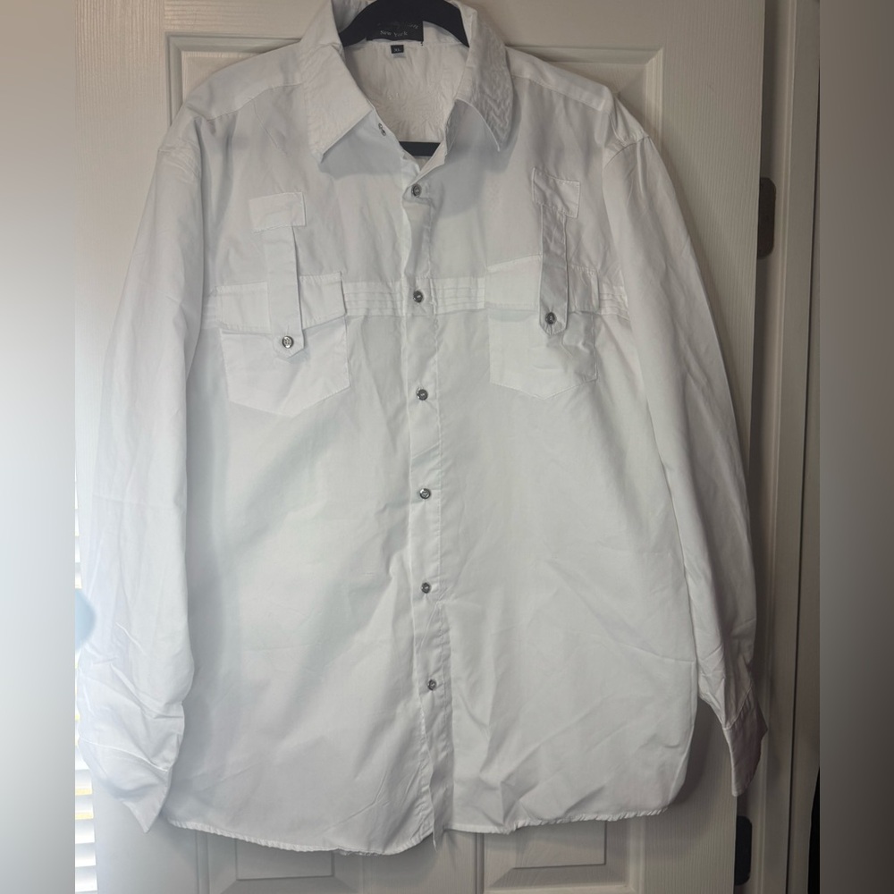 White Redemption New York Rhinestone Phoenix Button Up Shirt - Men’s